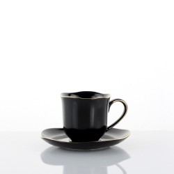 Black Cup with Gold Thread